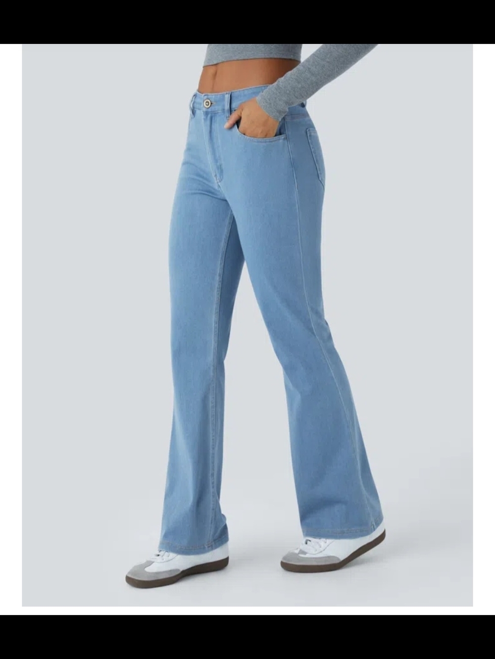 Halara FlexTM Mid Rise Pockets Casual Bootcut Jeans NWOT - Picture 4 of 6
